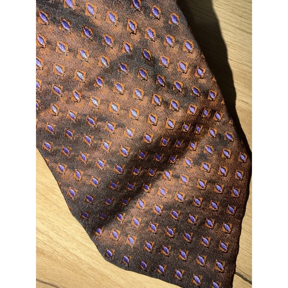 Vintage Fendi 100% Silk‎ Tie Brown  Italy Luxury Designer Y
